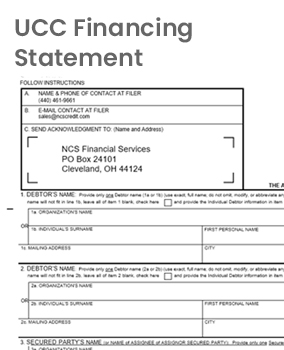 UCC Liens &amp; Filings for securing customer's Debts